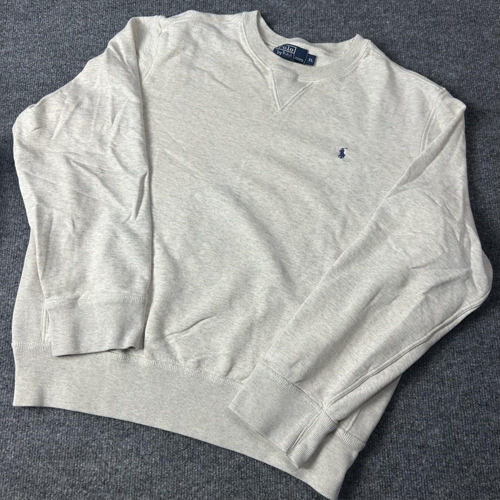 Polo By Ralph Lauren Sweatshirt Mens XL Gray Crewneck Knit Pullover Pony Logo